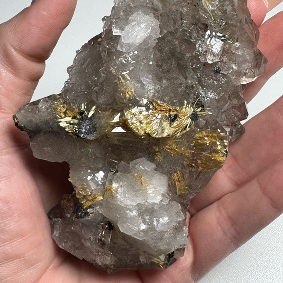 Stunning Smokey Quartz Hematite Gold Rutile Raw Mineral   🇧🇷 Collectors Piece - Picture 11 of 12